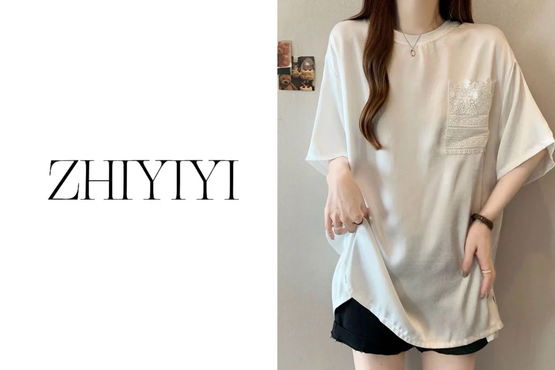 【ZHIYIYI】娟子推荐 33882款设计感后背蕾丝镂空T恤上衣