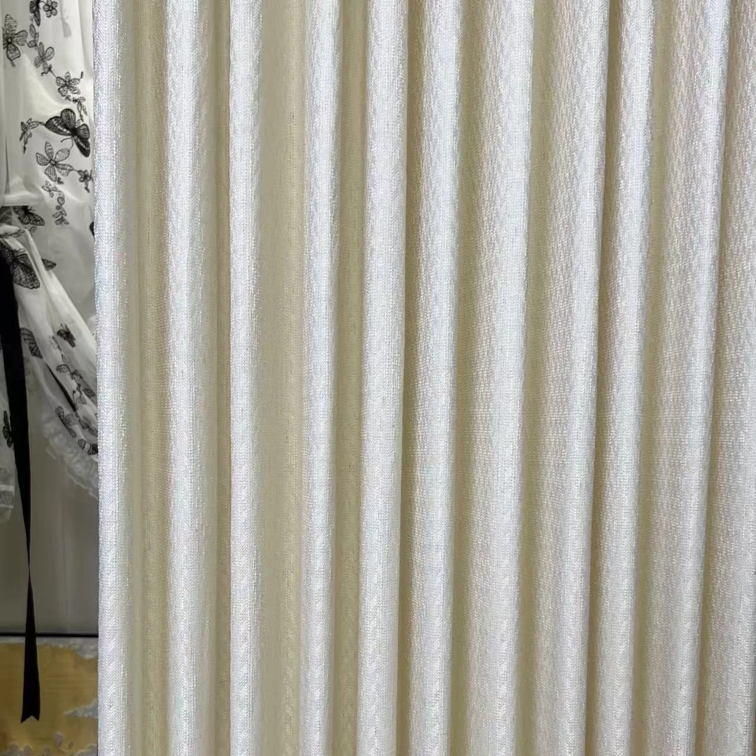 2025年 奢雅华章 鱼鳞纹窗纱 3.4门幅 棉麻休闲田园风卧室纱帘