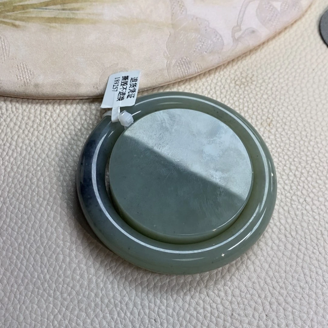 和田玉未镶嵌手镯且末蓝飘青花圆条一套59/60