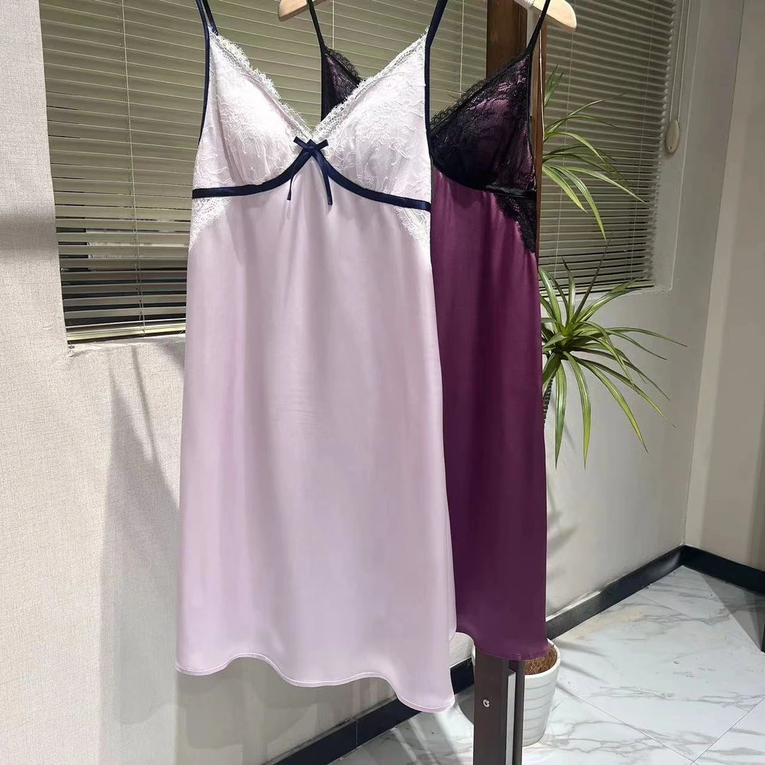 【老板娘自播】100%桑蚕丝睡衣气质性感吊带裙D2401