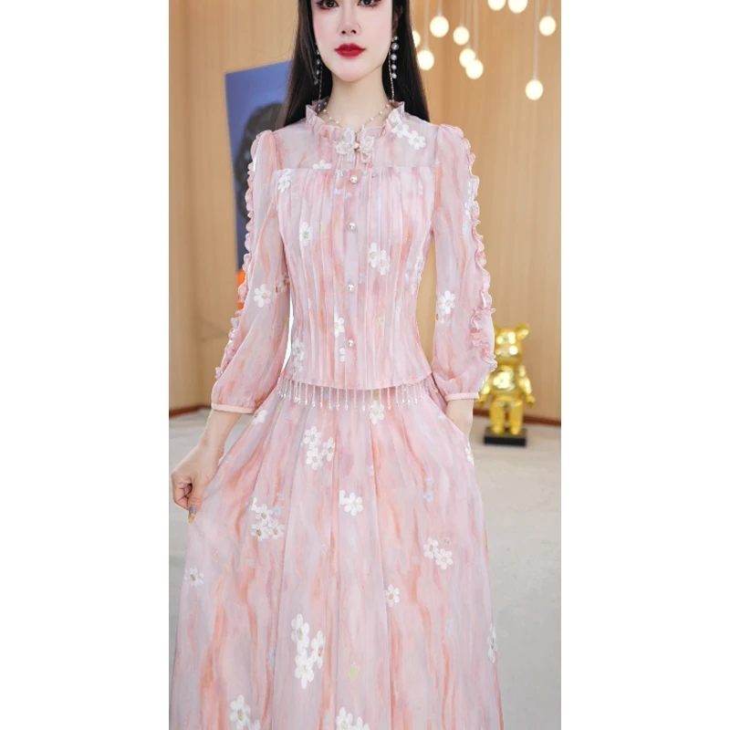 【两件套】春季设计感圆领气质显瘦通勤收腰两件套M-4XL