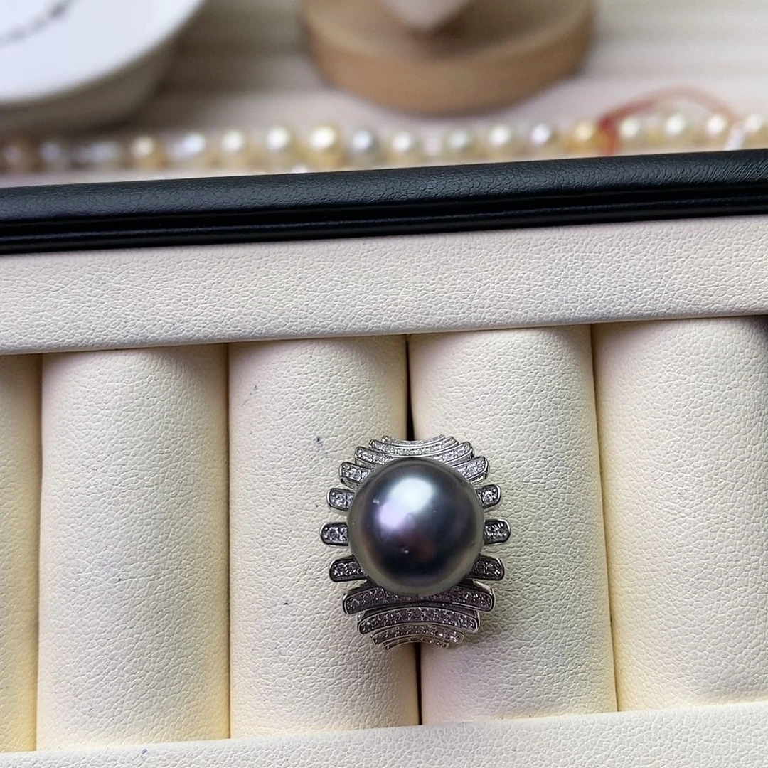 海水珍珠戒指银S925镶嵌