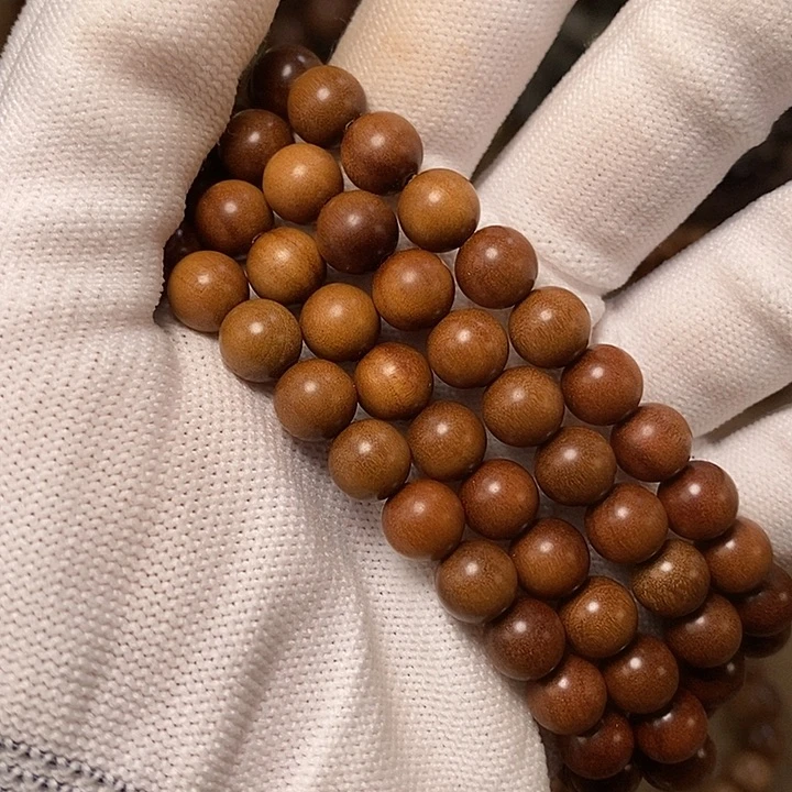 高***峰檀香木老山檀香正区迈索尔黑肉顺纹老料108/8mm