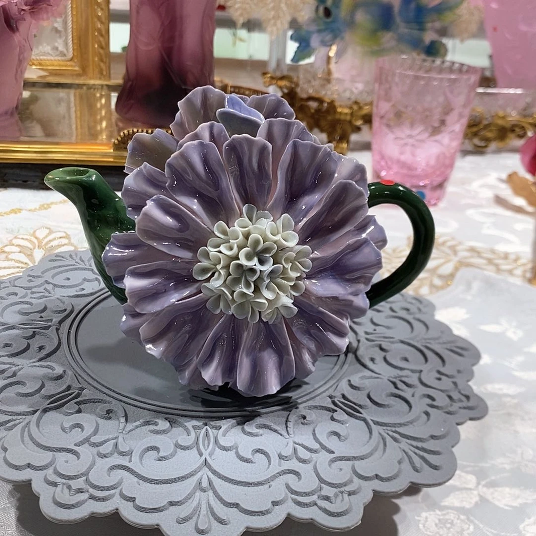 摆件0121骨瓷康乃馨花壶礼盒装