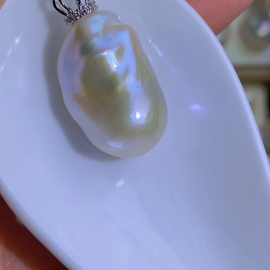 银S925镶嵌天然淡水珍珠淡水珍珠