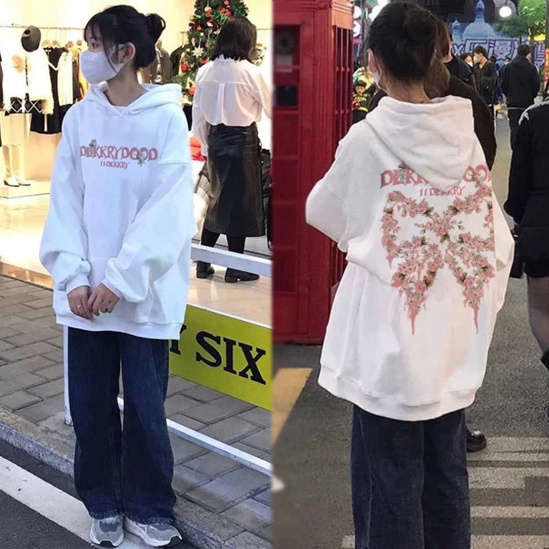 国潮牌oversize卫衣女秋冬设计感小众美式hiphop高街情侣外套潮