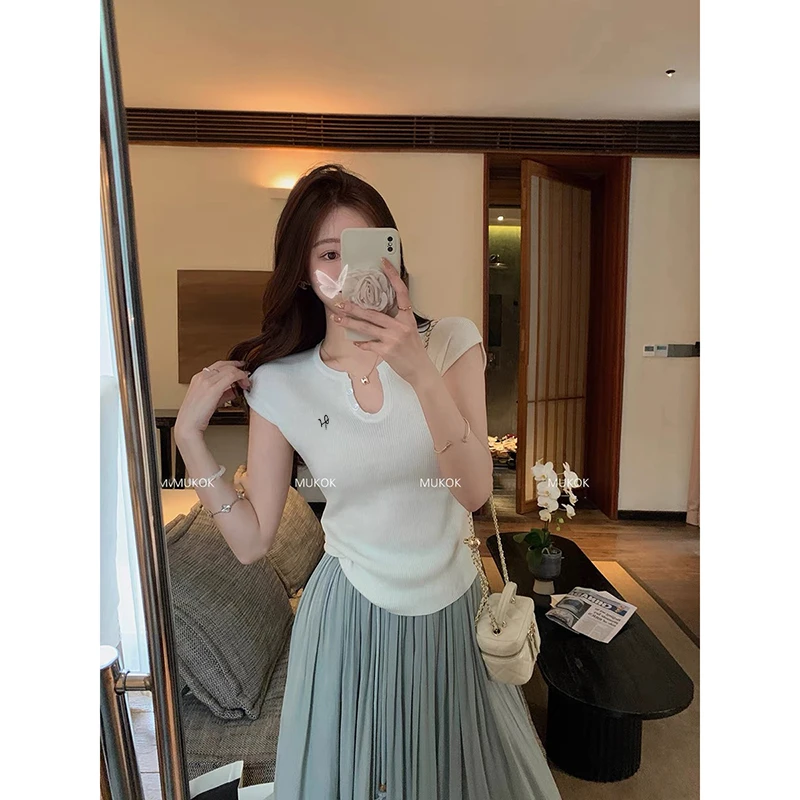 【蓝色】3784超柔软新款高品质圆领飞飞袖针织上衣