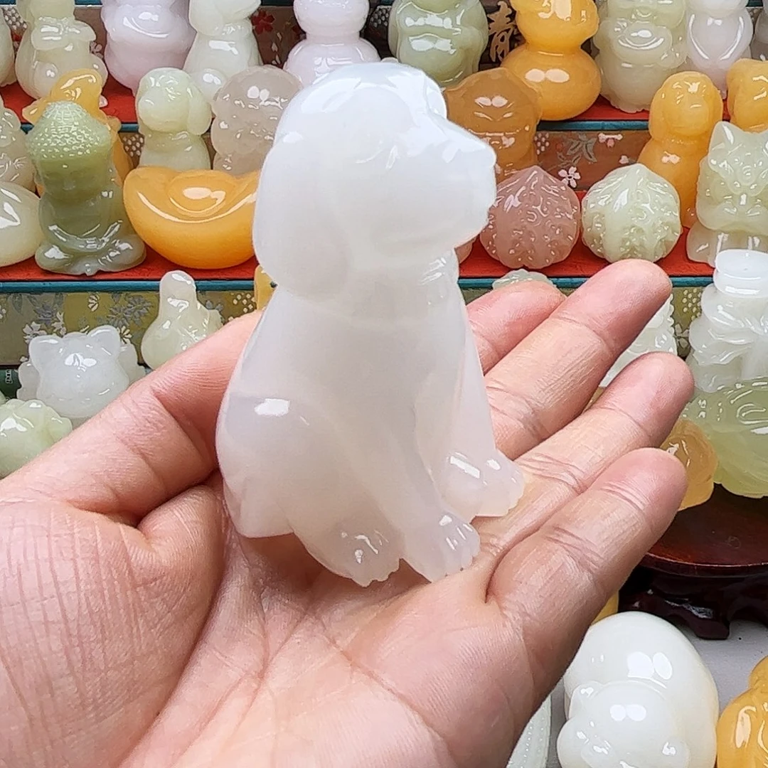 Y***g石材旺财手把摆件