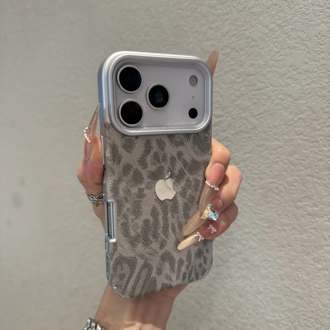 新款电镀豹纹适用苹果17promax手机壳iPhone16防摔15时尚14软壳13