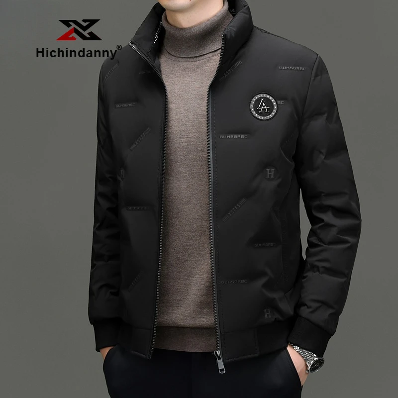 HICHIN户外运动羽绒服男士冬季新款保暖白鸭绒上衣立领休闲外套