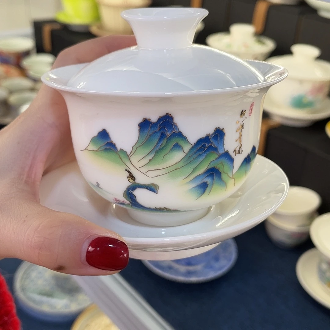 陶景德陶瓷盖碗茶具