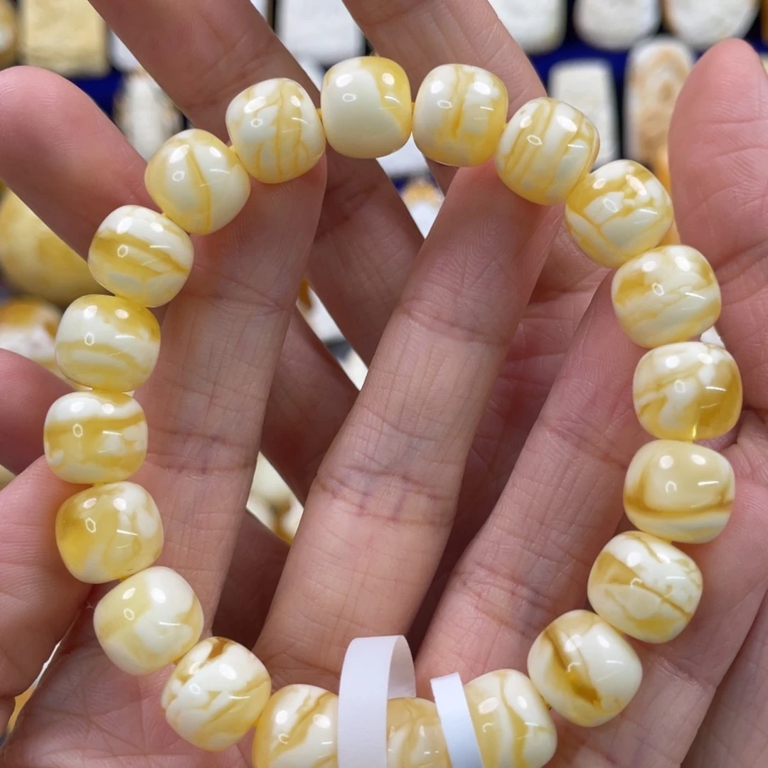 蜜蜡裸石未镶嵌琥珀蜜蜡手串卡11mm