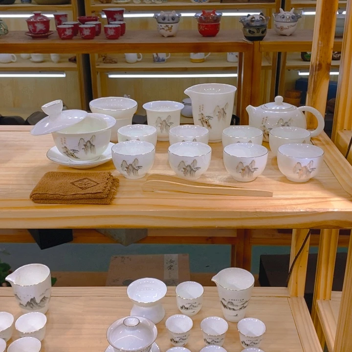 【不止】羊脂玉瓷茶具套装