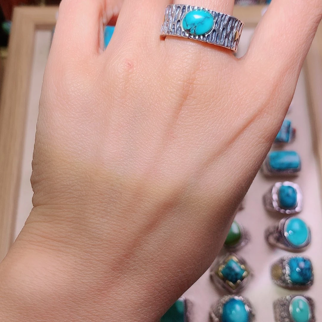 绿松石银S925镶嵌颈饰