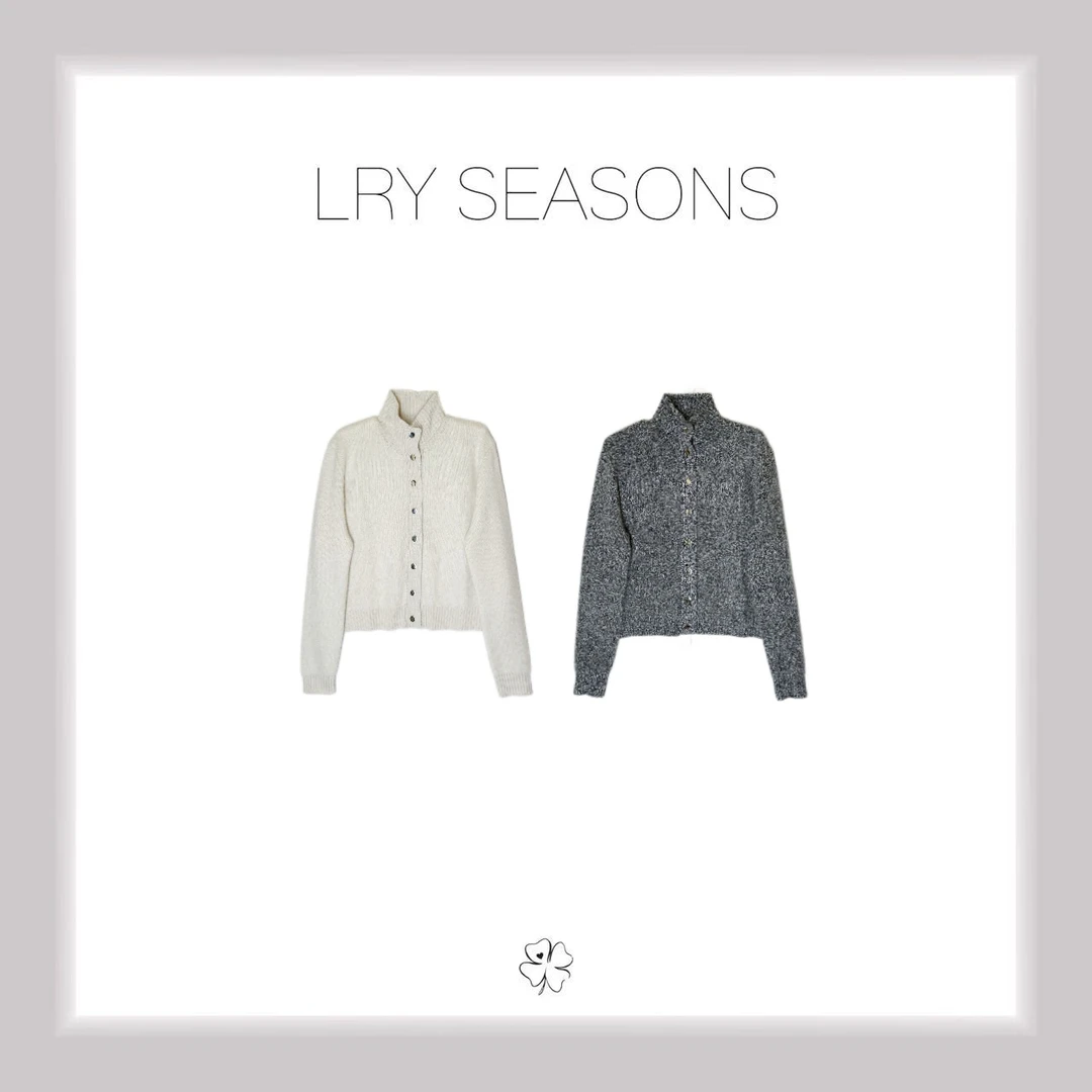 LRY SEASONS |小众立领银扣软糯毛衣开衫25675