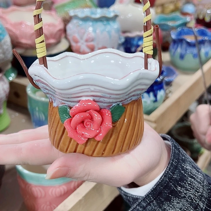 有孔，凑单福利满10元发货陶瓷多肉花盆！