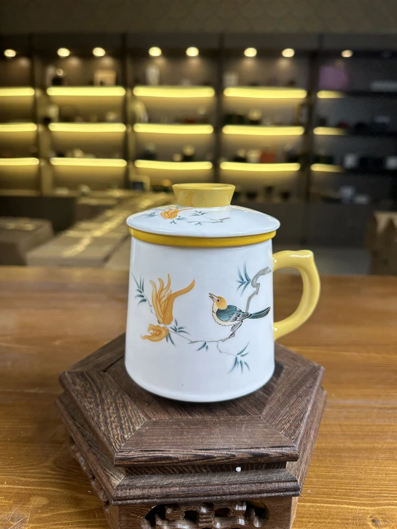 【闪购商品】c喜上眉梢茶水分离杯喜鹊陶瓷水杯