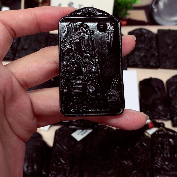 天然a货钢琴黑挂件