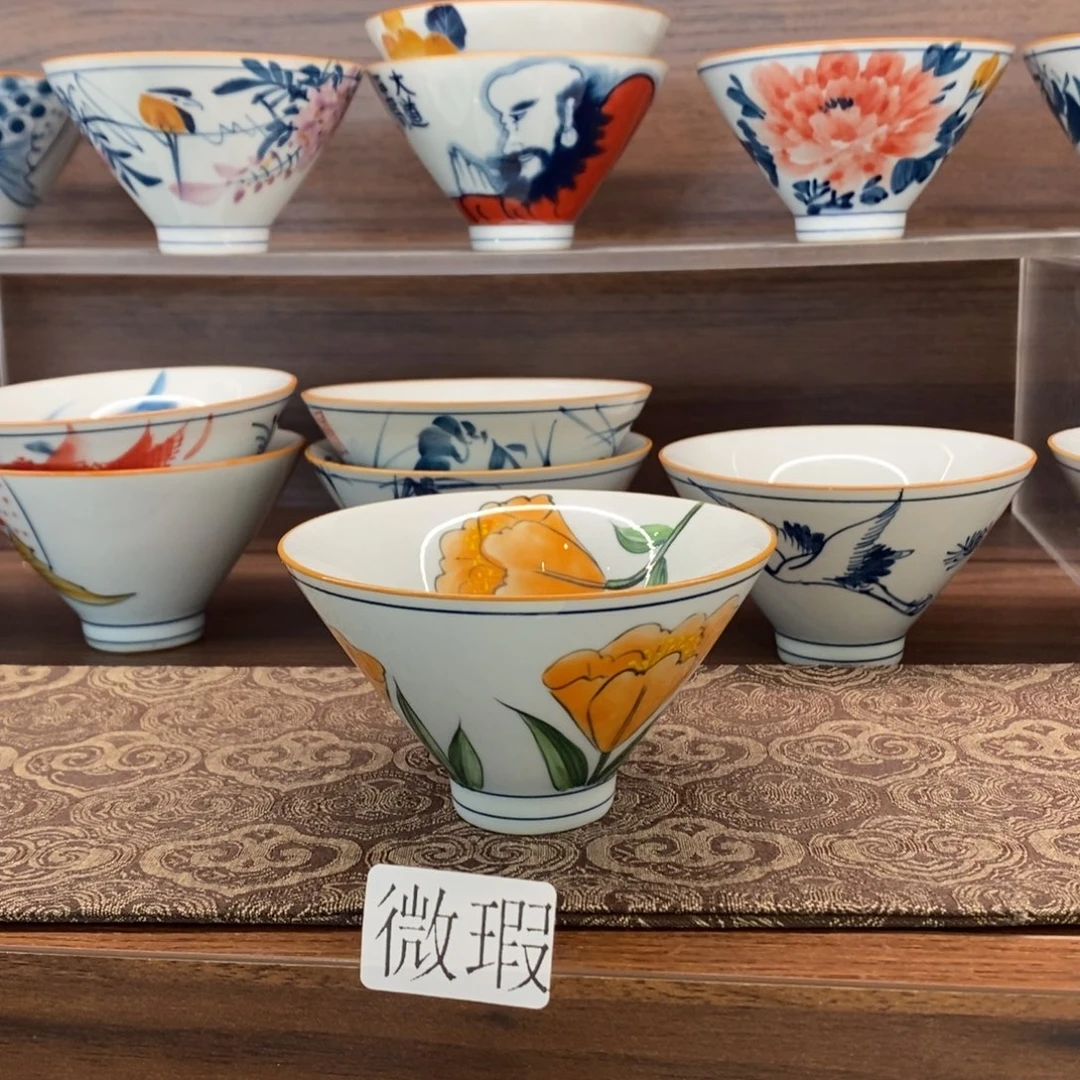 釉下彩老陶泥手工绘制