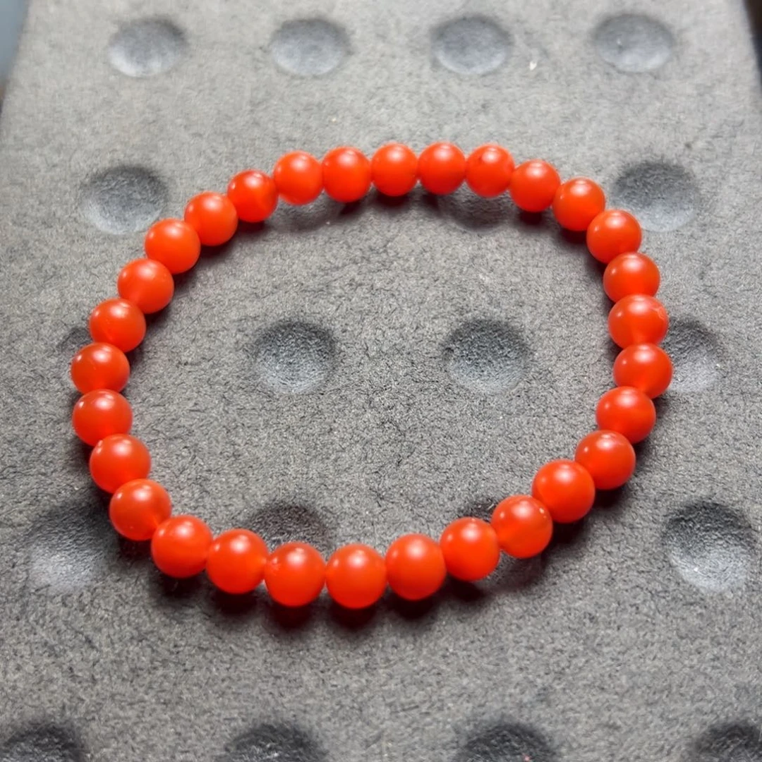 南红玛瑙南红手串尺寸0.65m m未镶嵌