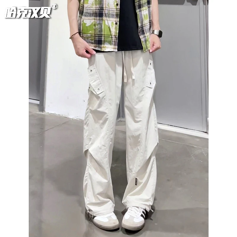 夏季速干伞兵裤男款裤子轻薄透气工装裤薄款凉感宽松直筒休闲长裤