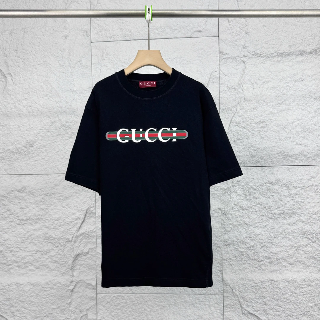 99新 GUCCI/古驰 XS码/经典logo黑色圆领短袖/16674789