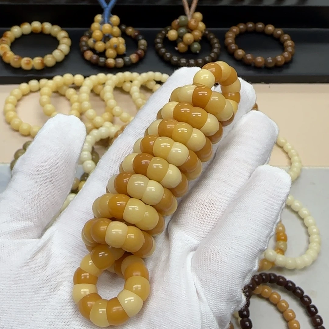 菩提根/象牙果手串卡8 微瑕 大肠 10年 108