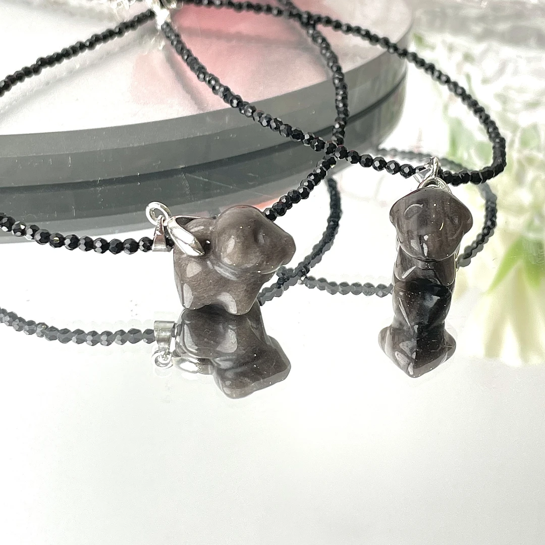 【银曜修勾】银曜石狗狗吊坠尖晶石2mm项链面小仙多样性发其一