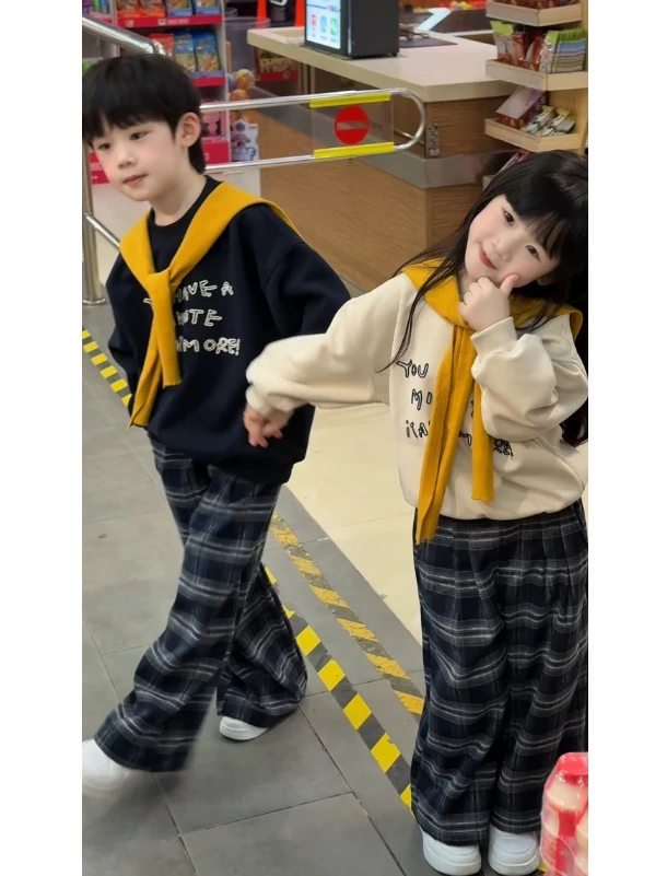 男女童秋季 2025新款儿童秋装洋时髦韩系中大童早秋穿搭亲子款潮