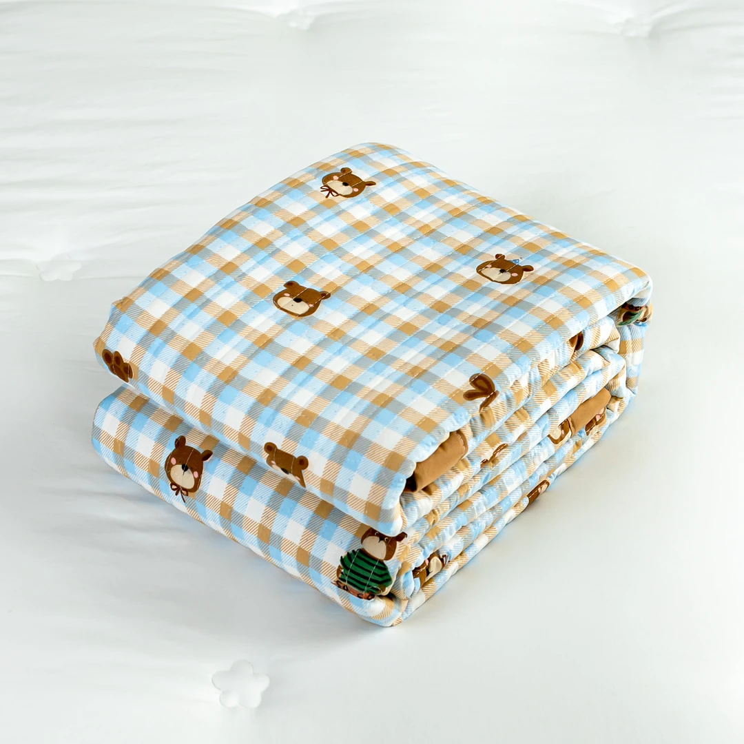 【京かわ会社】A类云纱棉床盖 200*230cm 熊可可