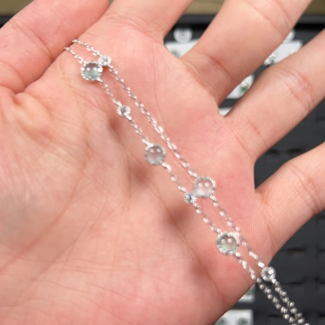 翡翠银S925镶嵌手链