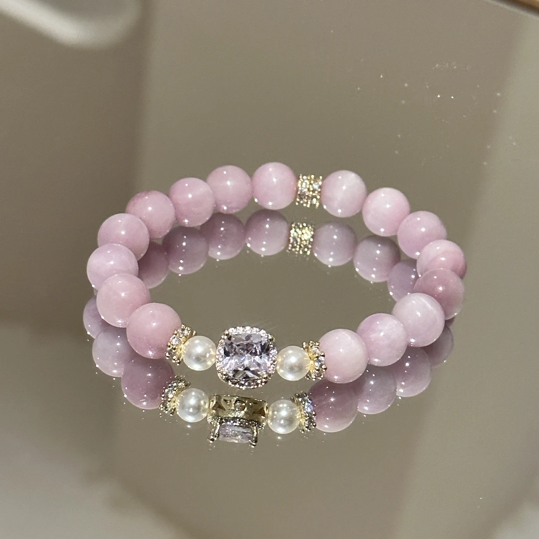 SG1768-［紫锂辉宝盒］紫锂辉紫水晶合金锆石奢华手串均有瑕多样发