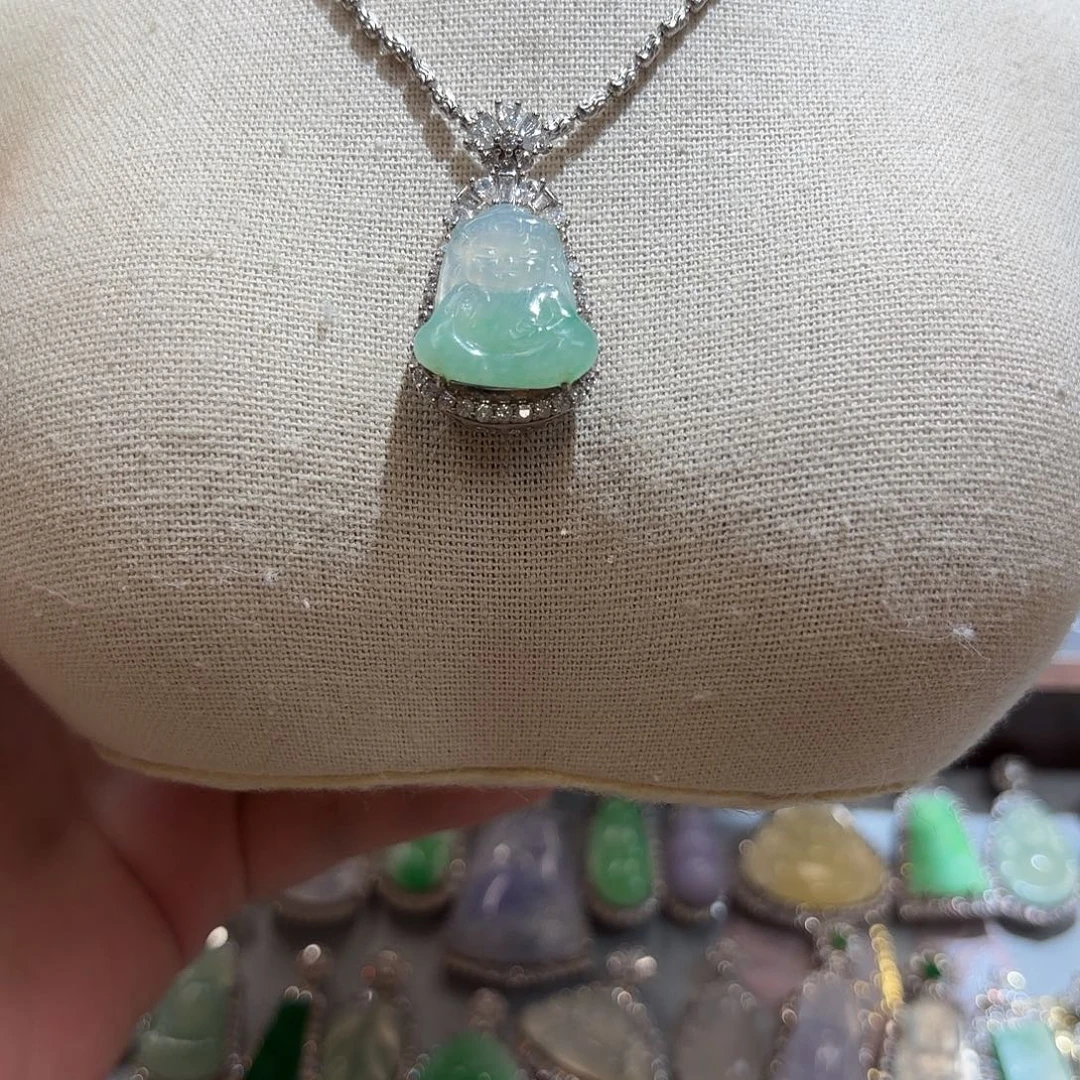 翡翠银S925镶嵌吊坠(不含链)