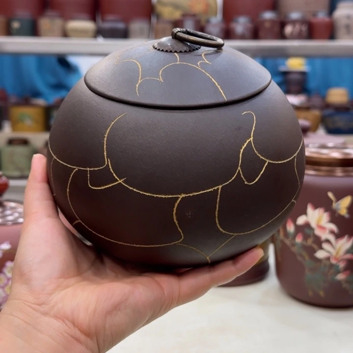 紫砂茶叶罐孤品漏