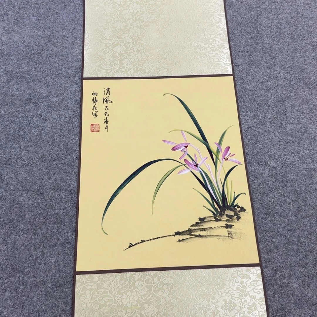 国画一笔两色立体兰花