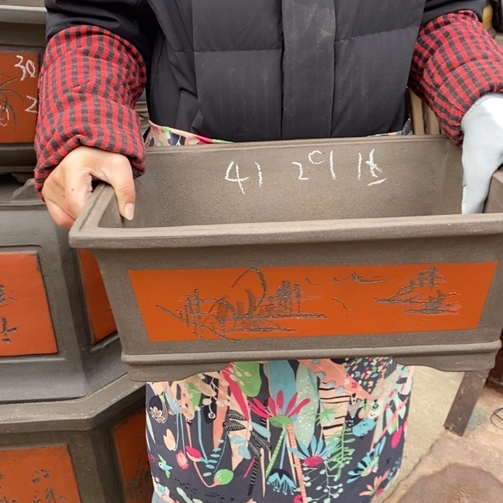 紫砂花盆只顾看剧啊