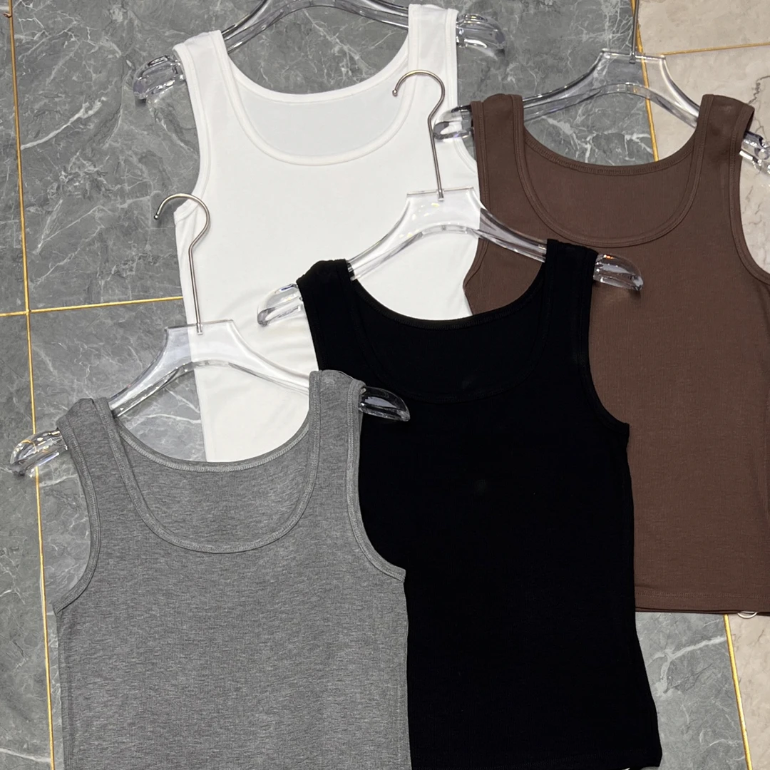 女士罗纹坑条背心舒适百搭通勤必备3716