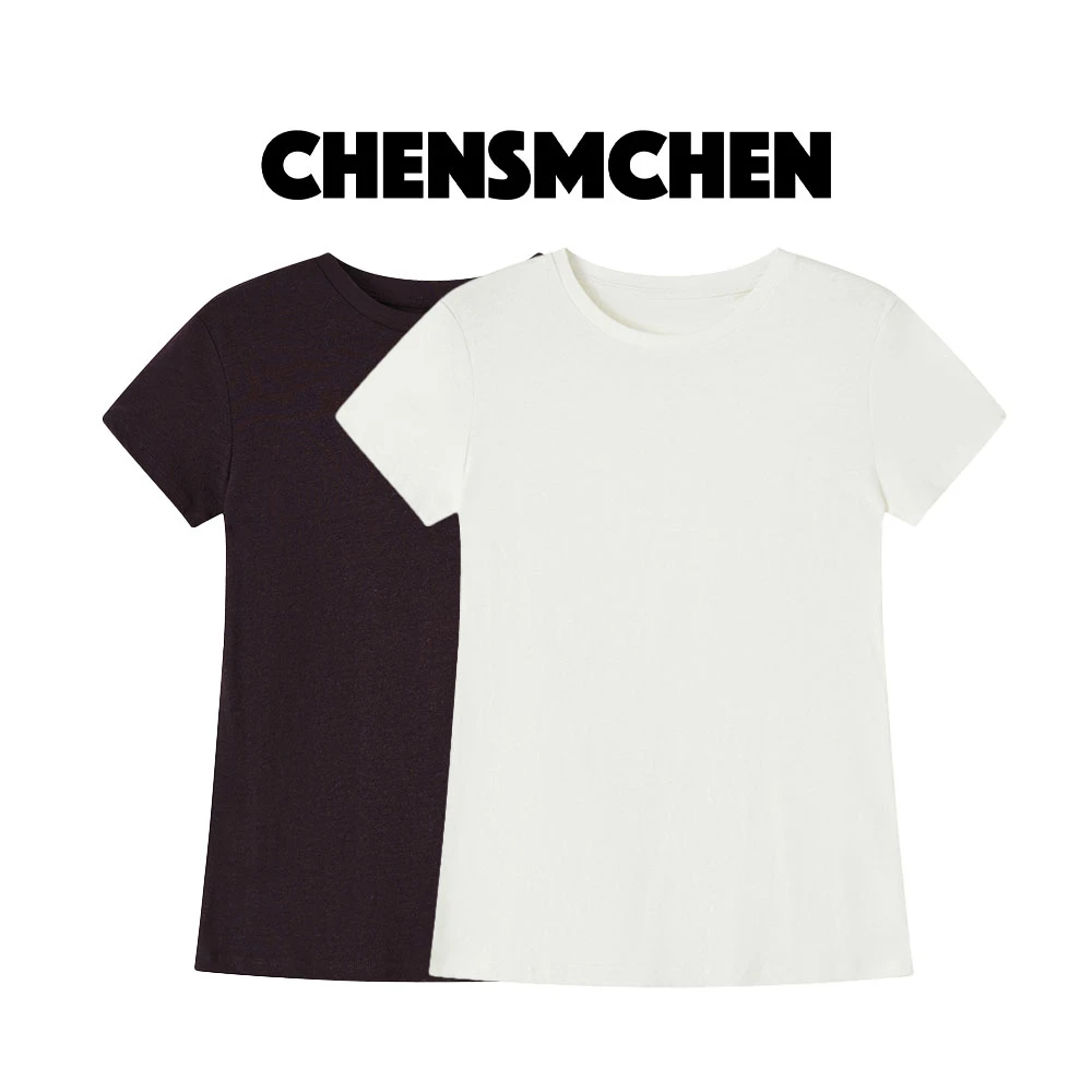 【CHENSMCHEN×JCSO】亚麻宽松百搭半袖T恤女显瘦内搭CST1012SL