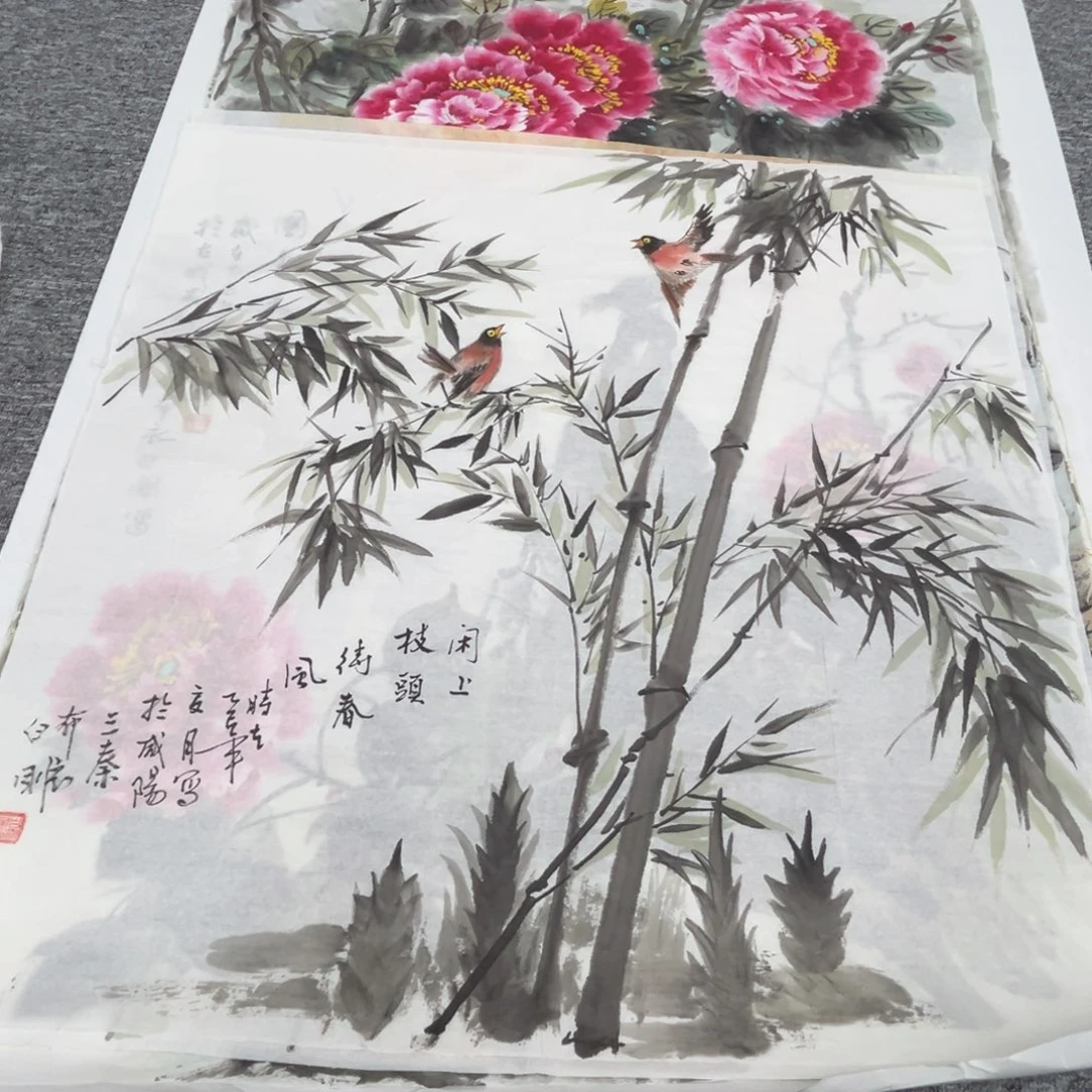 国画绘画作品多次