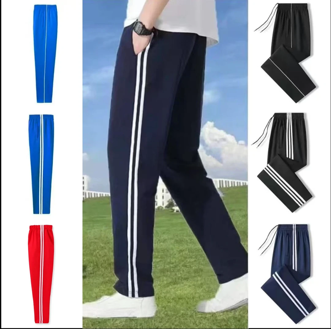 学生校服裤子春秋款校服直筒裤小学运动长裤二条杠条纹宽松厚