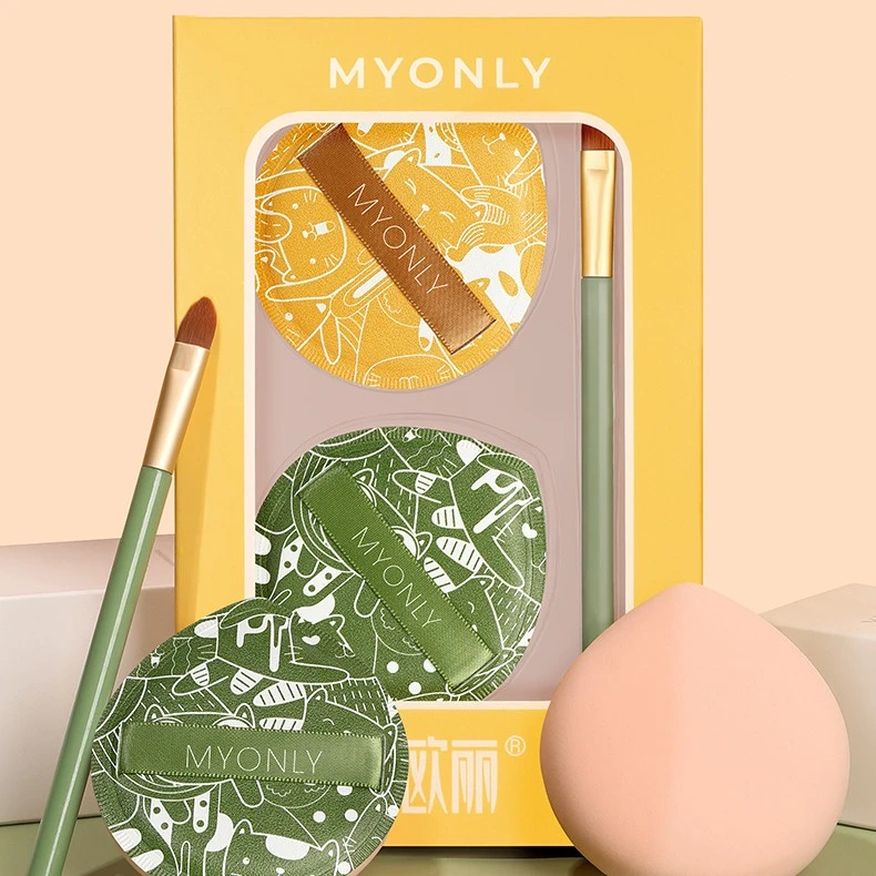 【套装款】水滴气垫粉扑遮瑕刷两用化妆海绵扑美妆工具两用粉扑定妆