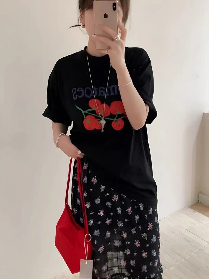 编号【A201-300】韩系短袖2025年新款T恤无感印花棉感韩系·seoul