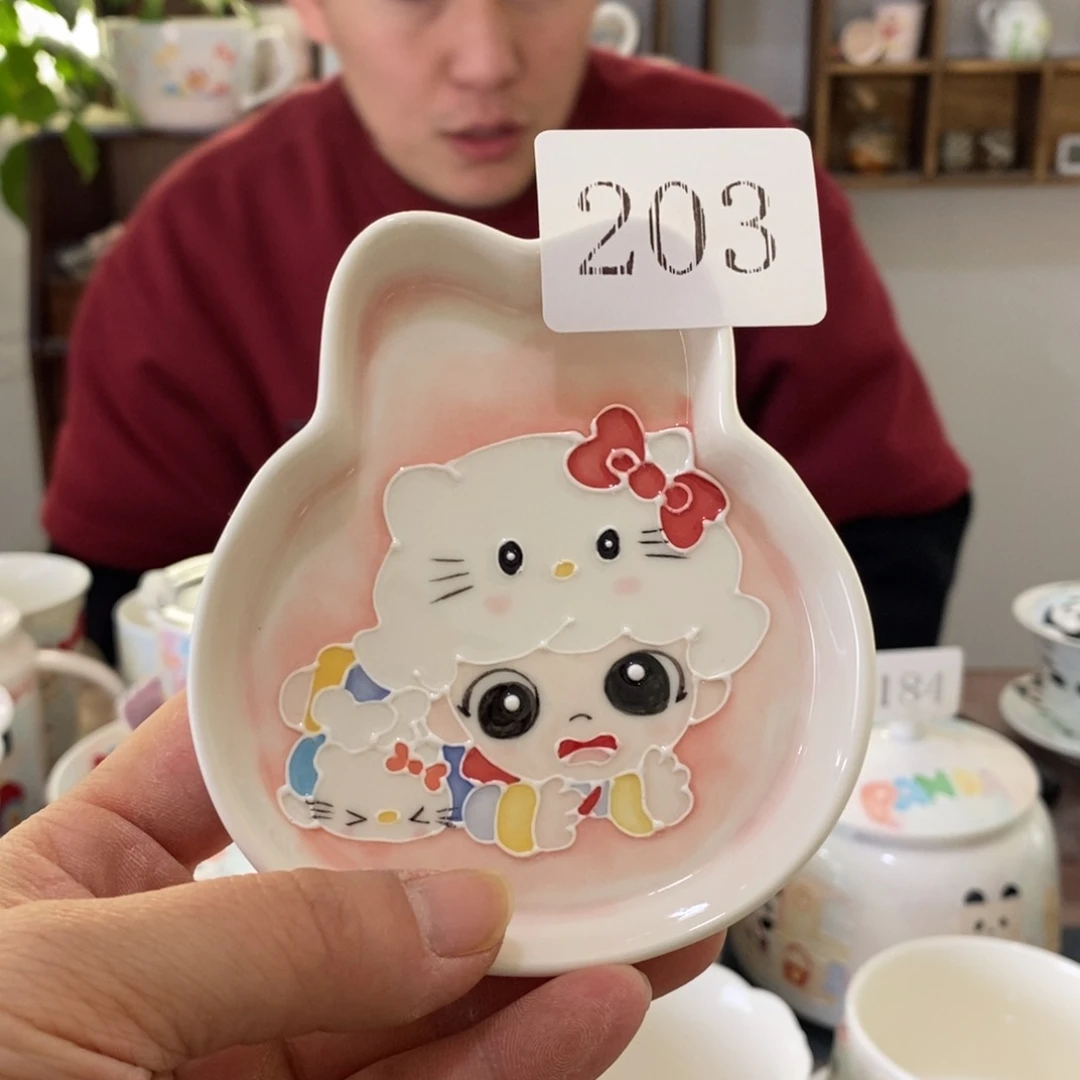 瓷片景德镇釉下彩手绘