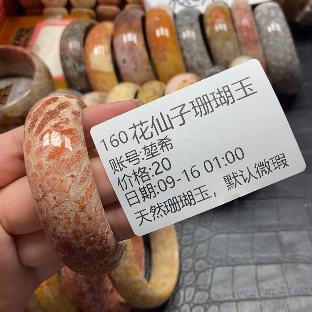 堃***希未镶嵌硅化珊瑚（珊瑚玉）珠宝半成品160