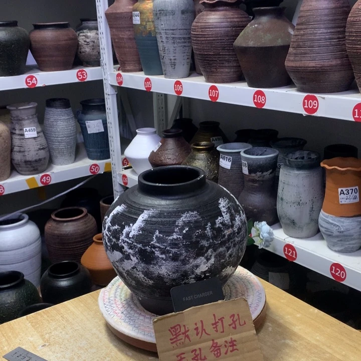 【闪购商品】红陶粗糙盆默认打孔高20口8.5