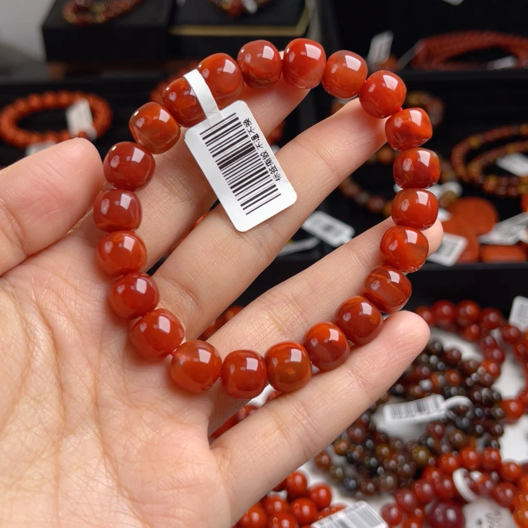 未镶嵌瓦西老型火焰南红玛瑙