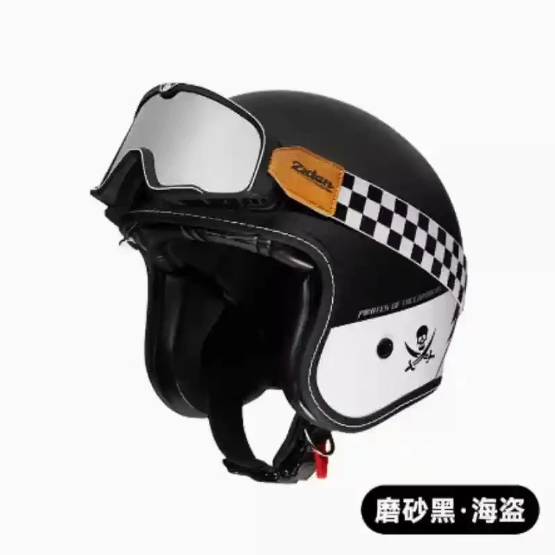 德国zidan子弹头盔3C认证新国标摩托车复古半盔骑行男女冬四季306