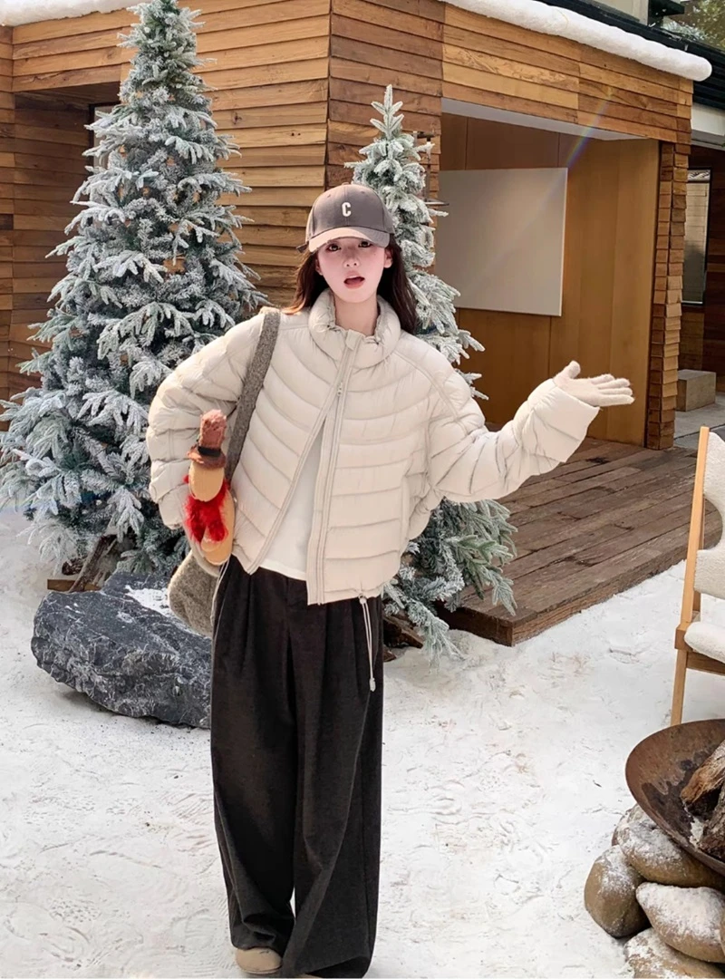 【新款TZ】排骨羽绒服女短款冬季新款白鸭绒6629