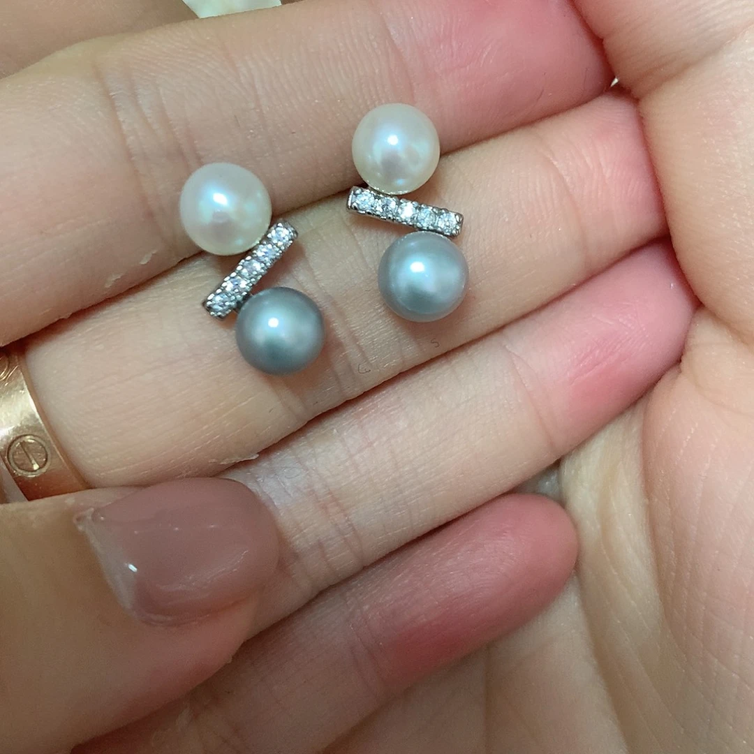 淡水珍珠耳饰合金