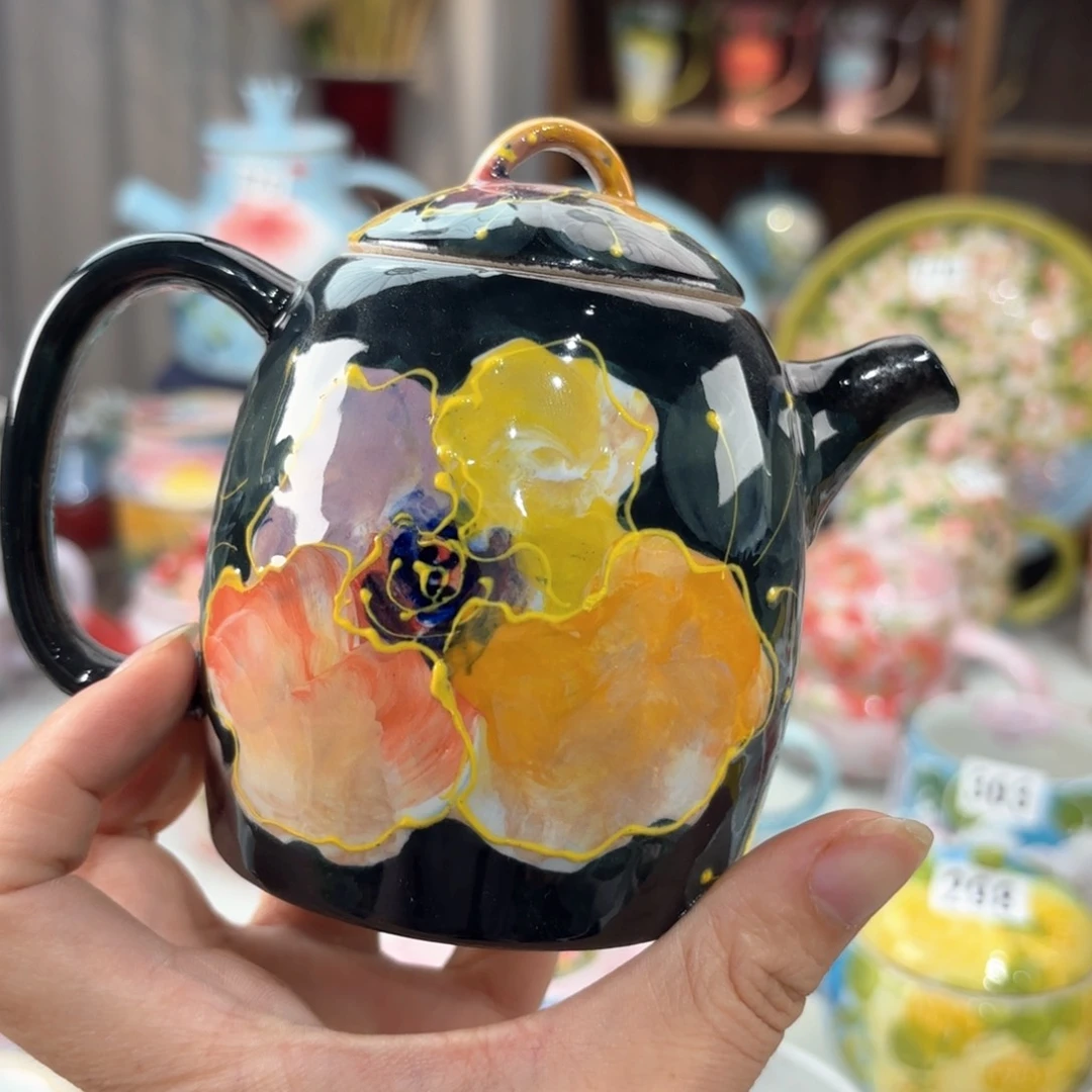 景德镇手绘高温釉下彩陶瓷茶具